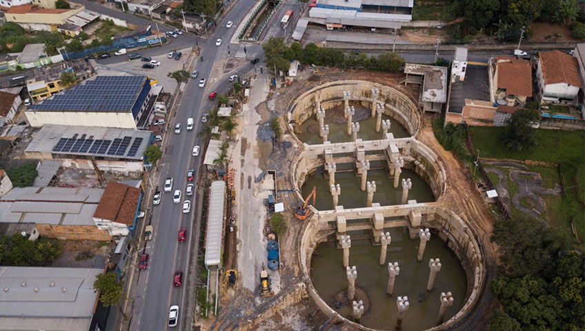 Bacia de contenção de águas pluviais em Belo Horizonte com Estacas Prancha Metálicas