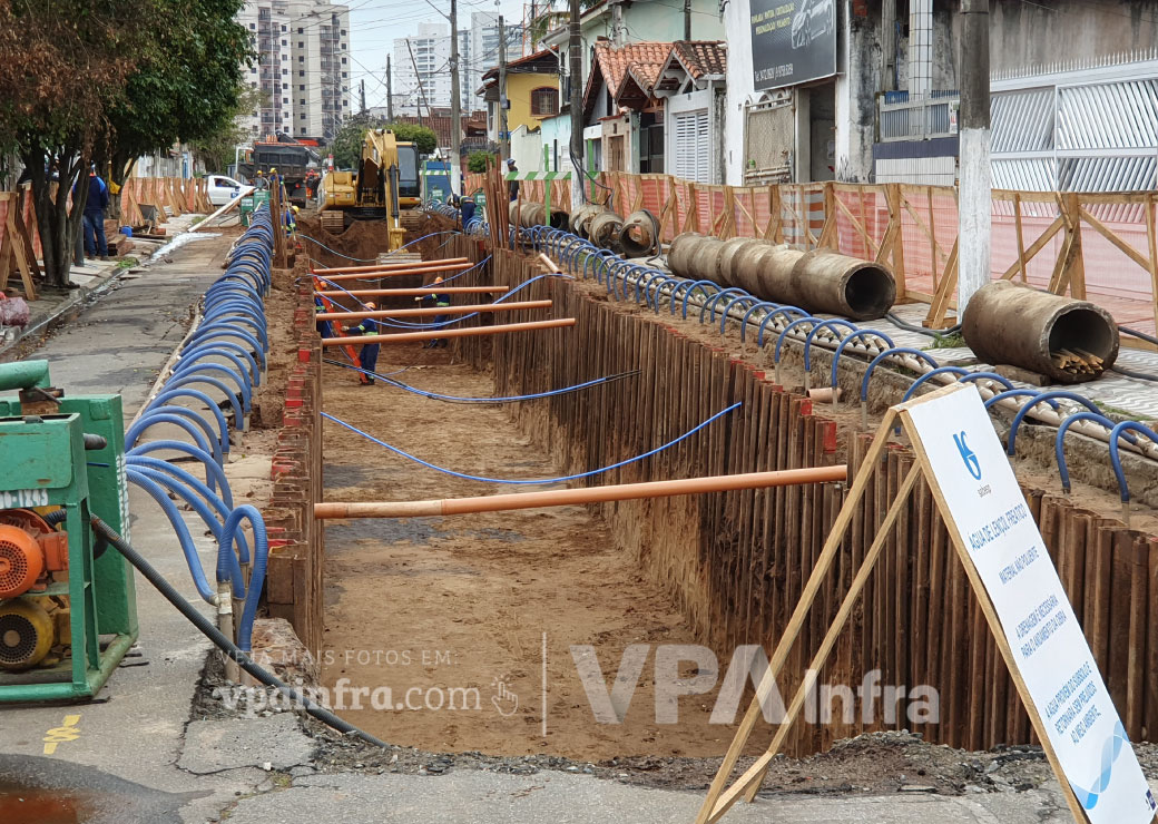 Obra de Saneamento Sabesp - Praia Grande/SP (litoral do sul de São Paulo)