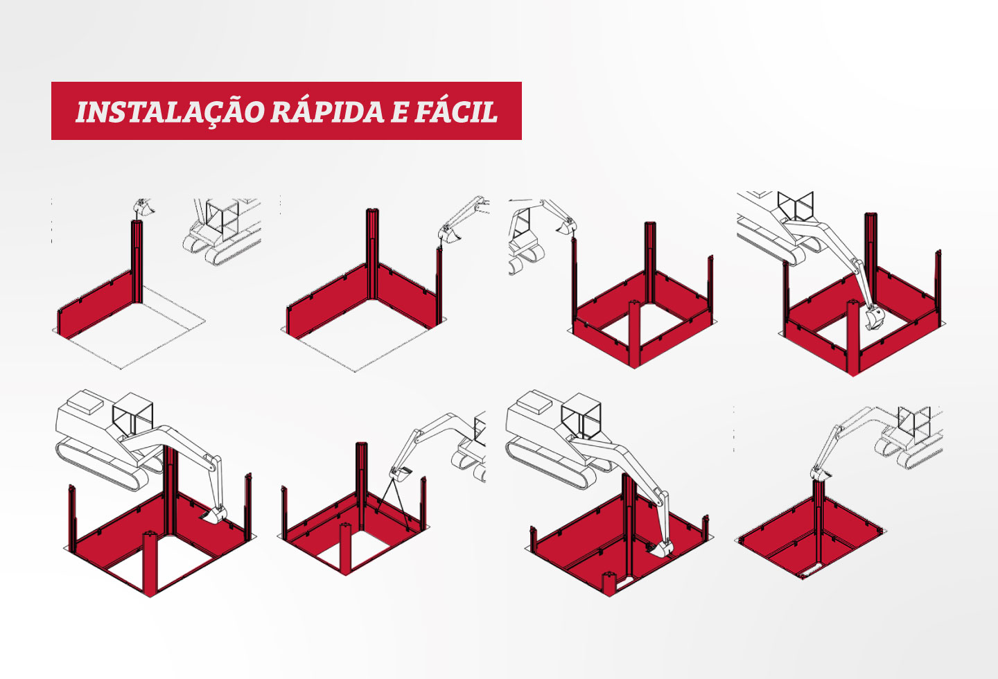 Sistema Slide Rail de escoramento modular deslizante instalado em obra